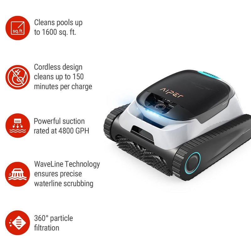 Scuba N1 Cordless Robotic Pool Cleaner for In-Ground Pools up to 1600 sq. Ft. R78