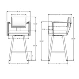 Akers Swivel Counter Stool with Padded Backrest, Multiple Colours, 26-in