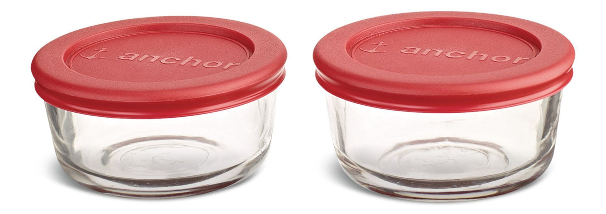 Glass Storage Container Set with Lids, 2 Count