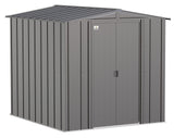 Arrow Classic Galvanized Steel Storage Shed, Charcoal, 6-ft x 7-ft
