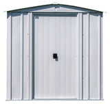 Arrow Classic Galvanized Steel Storage Shed, Flute Grey, 6-ft x 7-ft