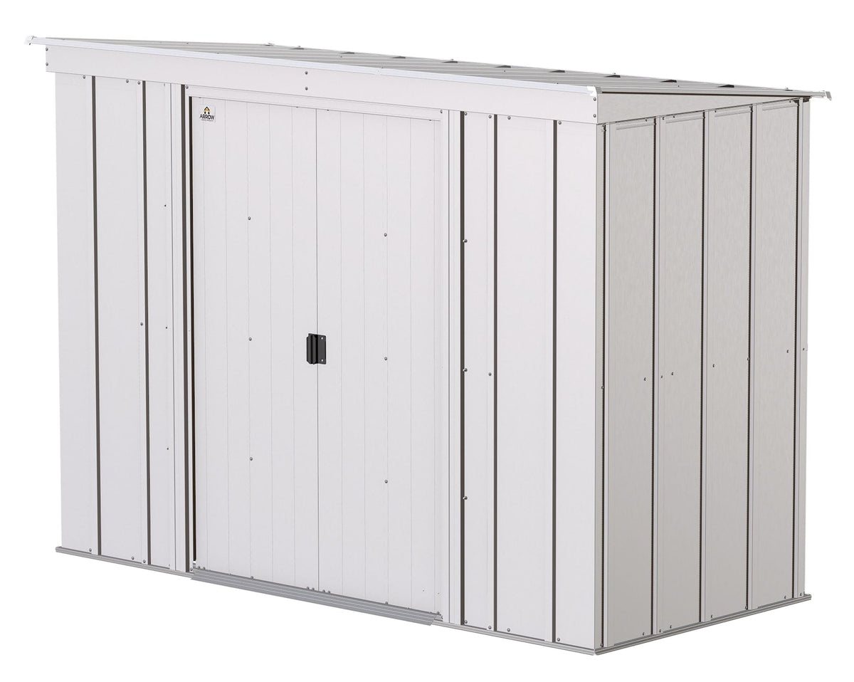 Arrow Classic Galvanized Steel Storage Shed, Flute Grey, 8-ft x 4-ft