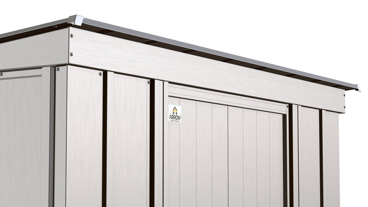 Arrow Classic Galvanized Steel Storage Shed, Flute Grey, 8-ft x 4-ft