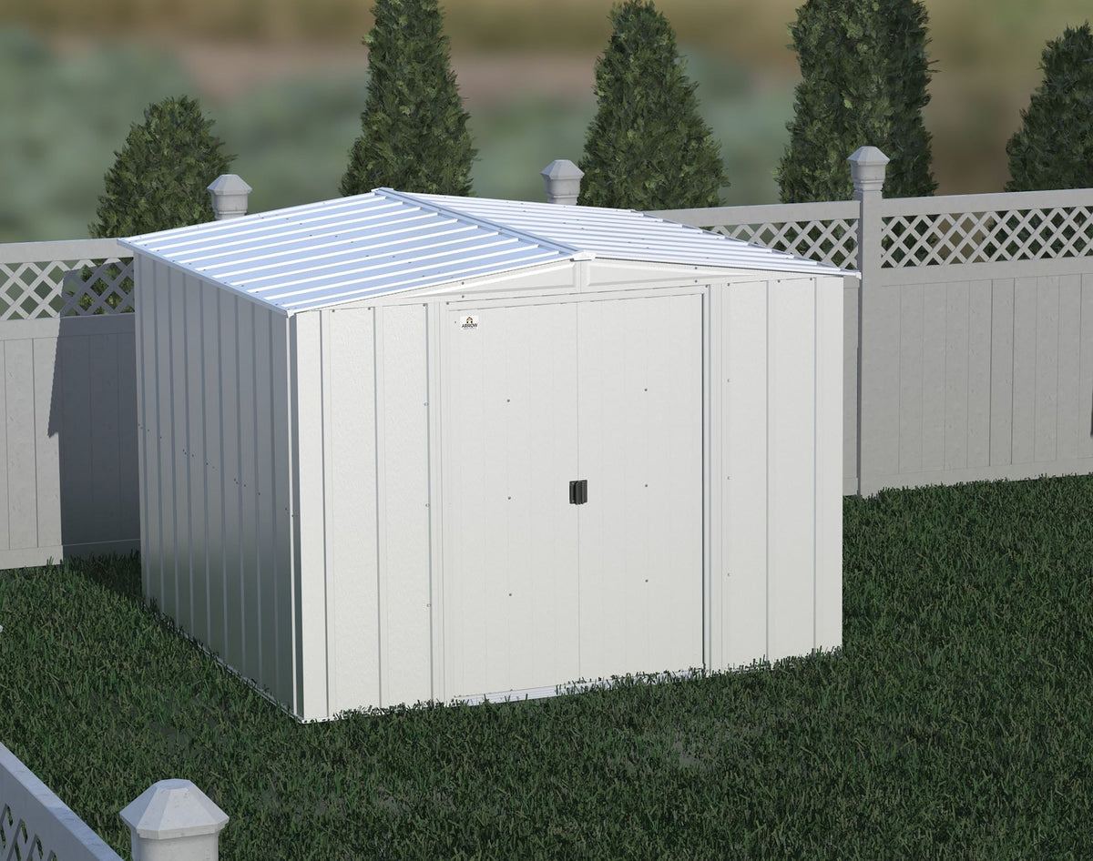 Arrow Classic Galvanized Steel Storage Shed, Flute Grey, 8-ft x 8-ft