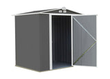 Arrow EZEE Galvanized Steel Storage Shed with Low Gable Roof, Charcoal/Cream, 6-ft x 5-ft