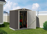 Arrow EZEE Galvanized Steel Storage Shed with Low Gable Roof, Charcoal/Cream, 6-ft x 5-ft