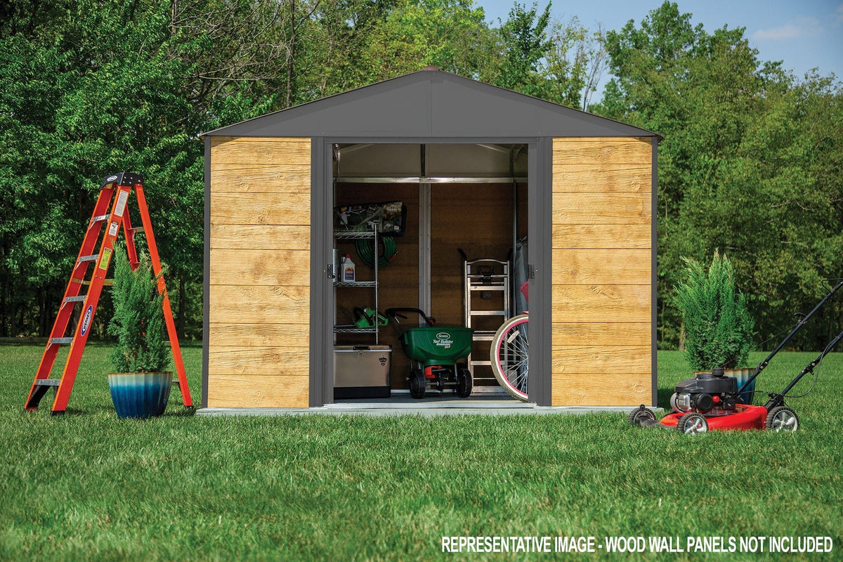 Arrow Ironwood Steel Hybrid Shed Kit, Anthracite, 10-ft x 8-ft