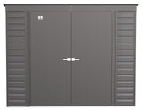Arrow Select Galvanized Steel Storage Shed, Charcoal, 8-ft x 4-ft