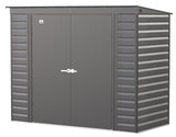 Arrow Select Galvanized Steel Storage Shed, Charcoal, 8-ft x 4-ft