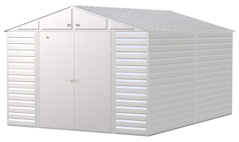 Select Galvanized Steel Storage Shed, Flute Grey, 10-ft x 14-ft N4875