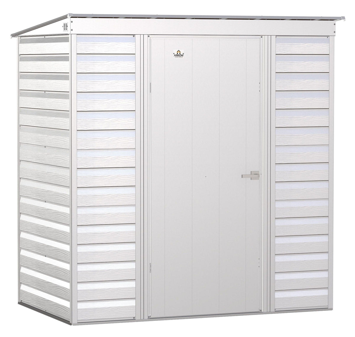 Arrow Select Galvanized Steel Storage Shed, Flute Grey, 6-ft x 4-ft