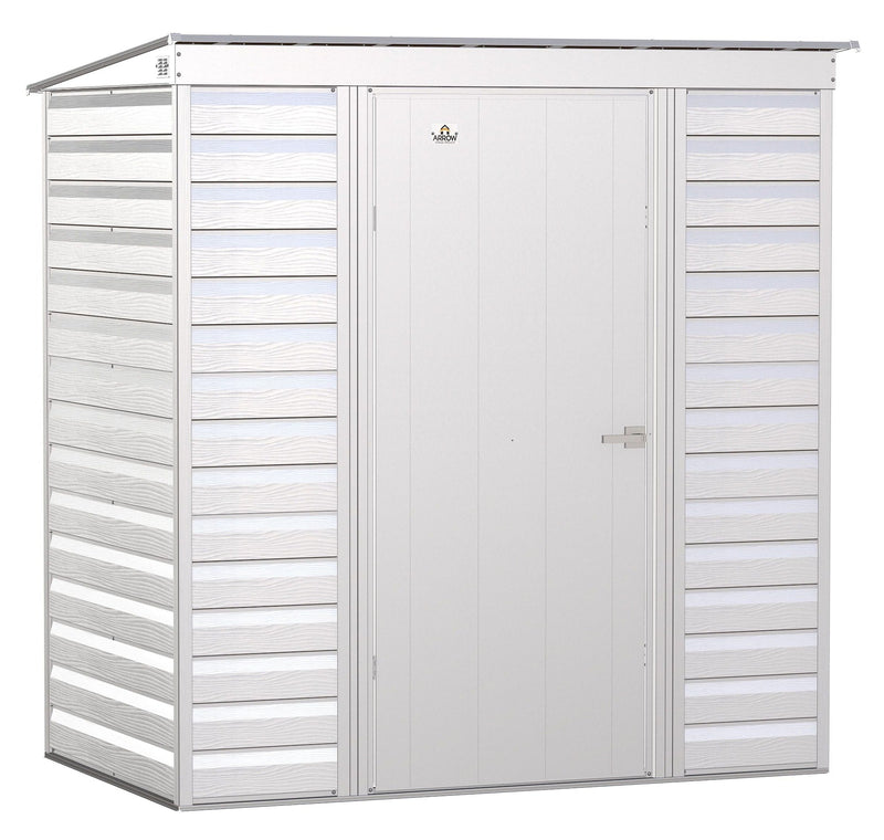 Select Galvanized Steel Storage Shed, Flute Grey, 6-ft x 4-ft W6546