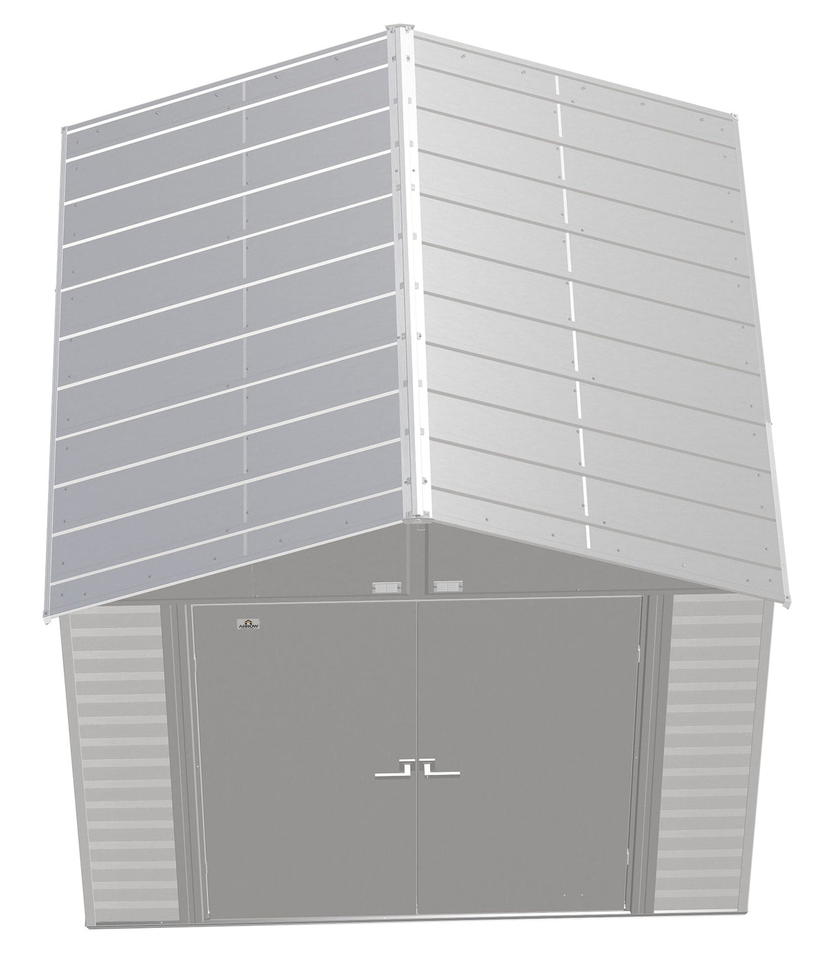 Arrow Select Galvanized Steel Storage Shed, Flute Grey, 8-ft x 8-ft