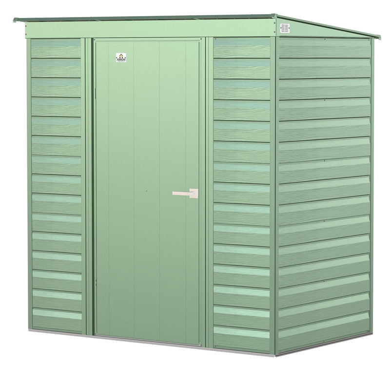 Select Galvanized Steel Storage Shed, Sage Green, 6-ft x 4-ft V3391