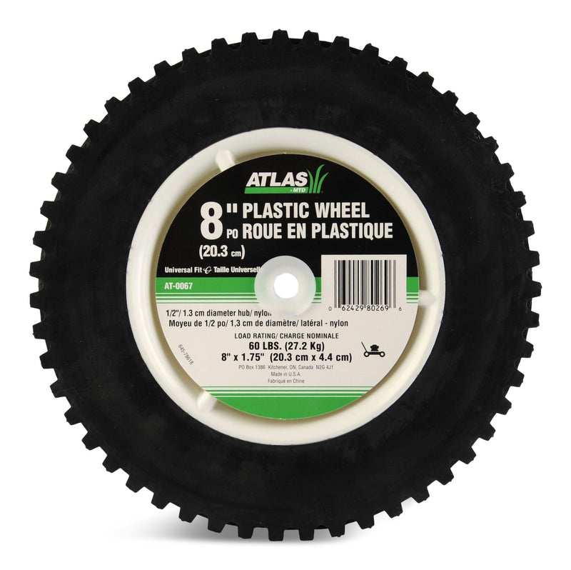 Plastic Lawn Mower Replacement Wheel with Geared Tread, 8-in x 1.75-in U8056