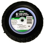 Atlas Steel Lawn Mower Wheel with Ball Bearings, 6-in x 1.5-in