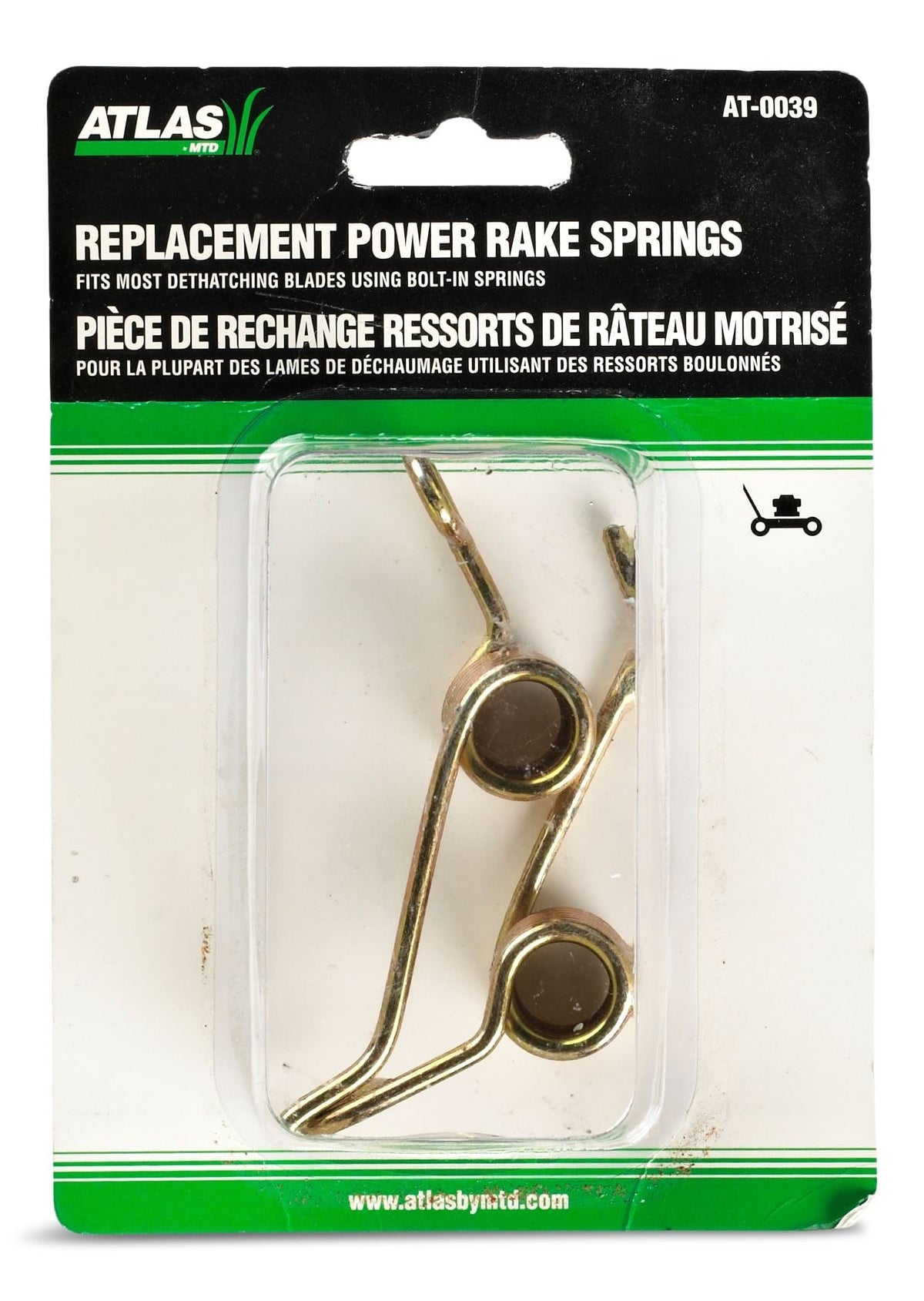 Atlas Thatcher Steel Bolt-On Replacement Springs, 2-pk; for Lawn Mower Dethatching Blades