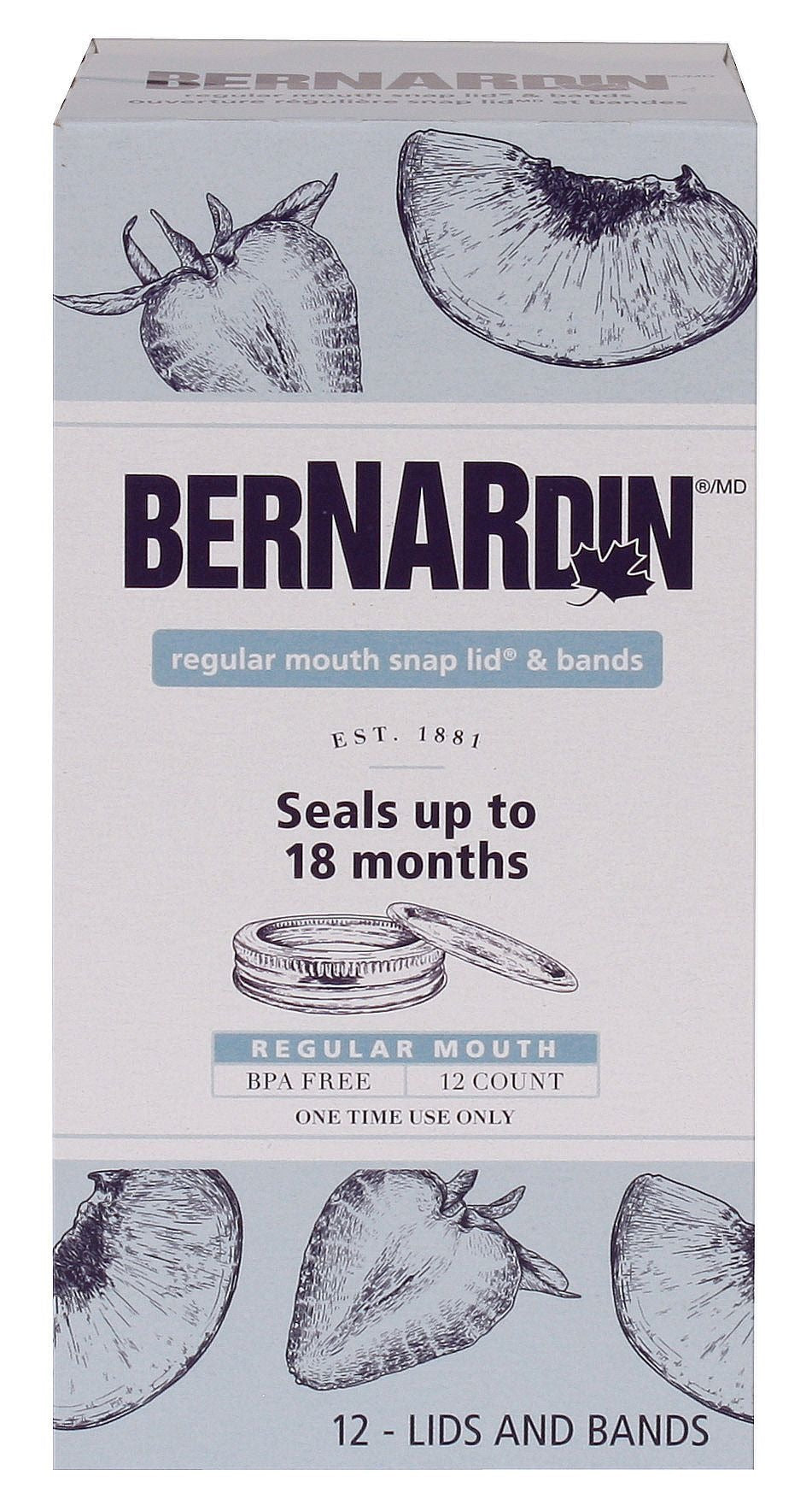 Regular Mouth Replacement Snap Lids and Bands for Mason Jars, 12-pk