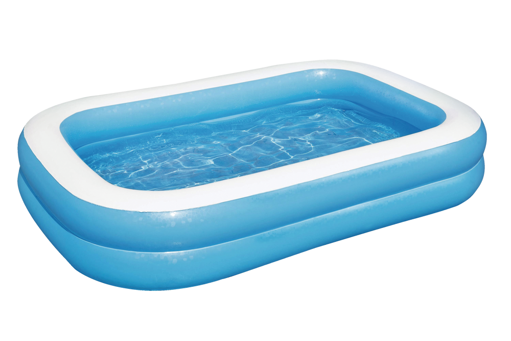 Rectangular Inflatable Family Wading Pool, 8.5-ft x 5.8-ft x 20-in