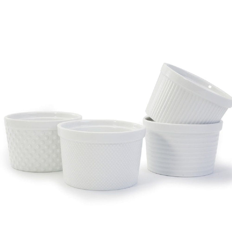 Textured Ramekin Set, 12-oz, White, 4-pc G9457
