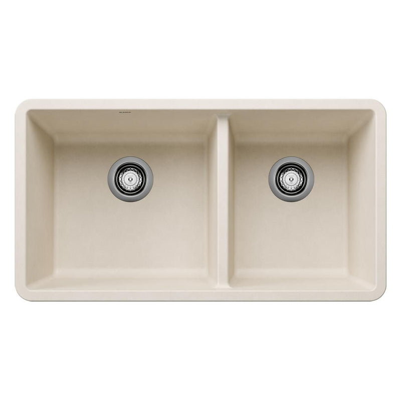 Precis 33-in 60/40 Double Bowl Undermount Kitchen Sink, Soft White G2285