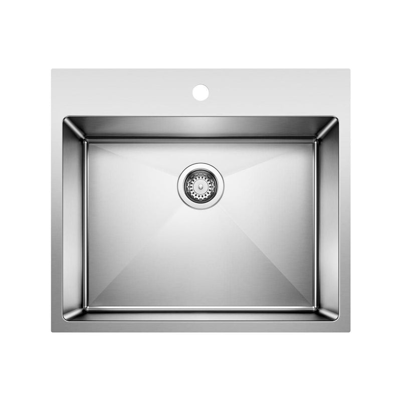 Quatrus R15 25-in Single Bowl Dual Mount Stainless Steel Laundry Sink F4395