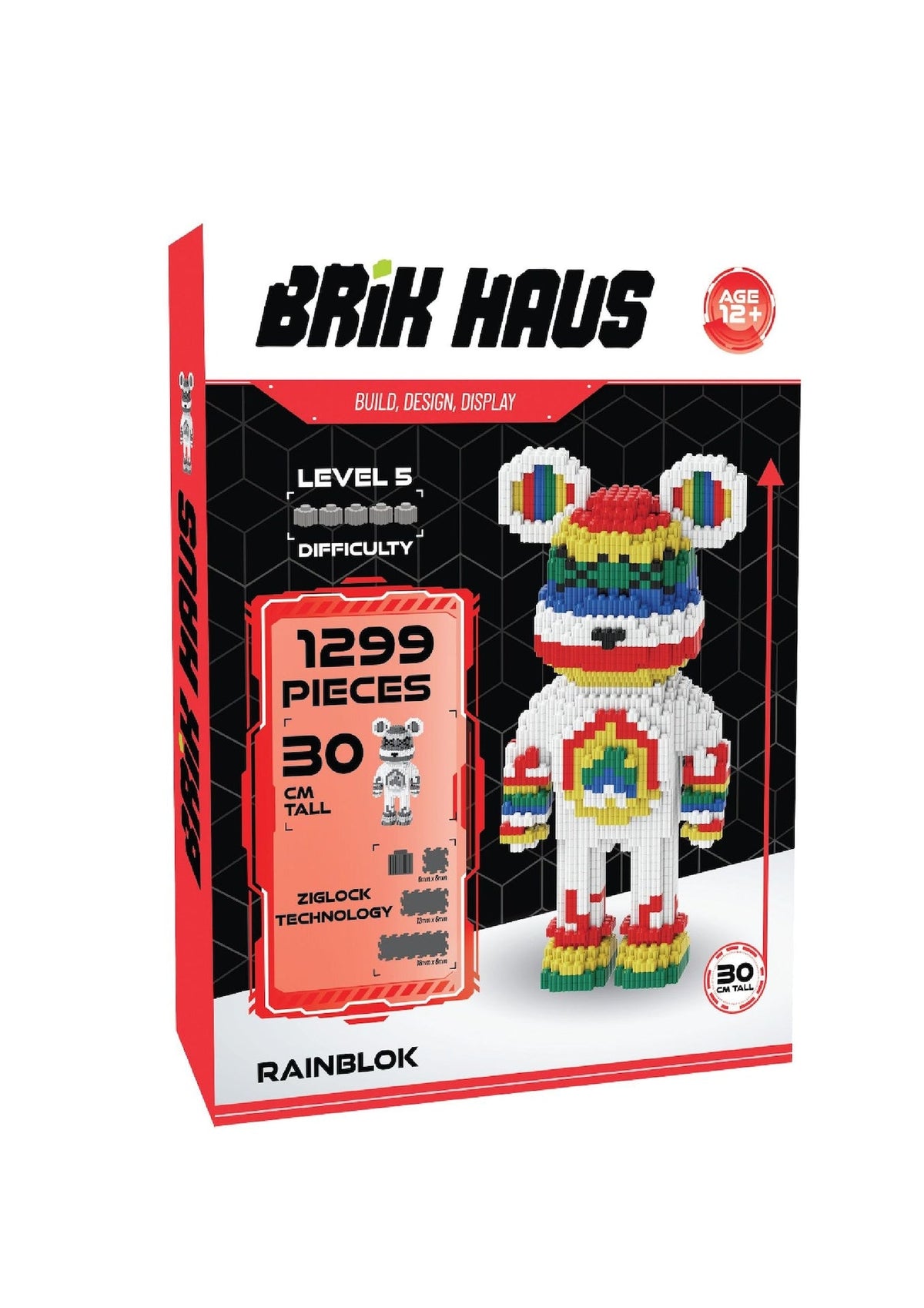 Brik Haus Rainbow Bear Construction Set, Small