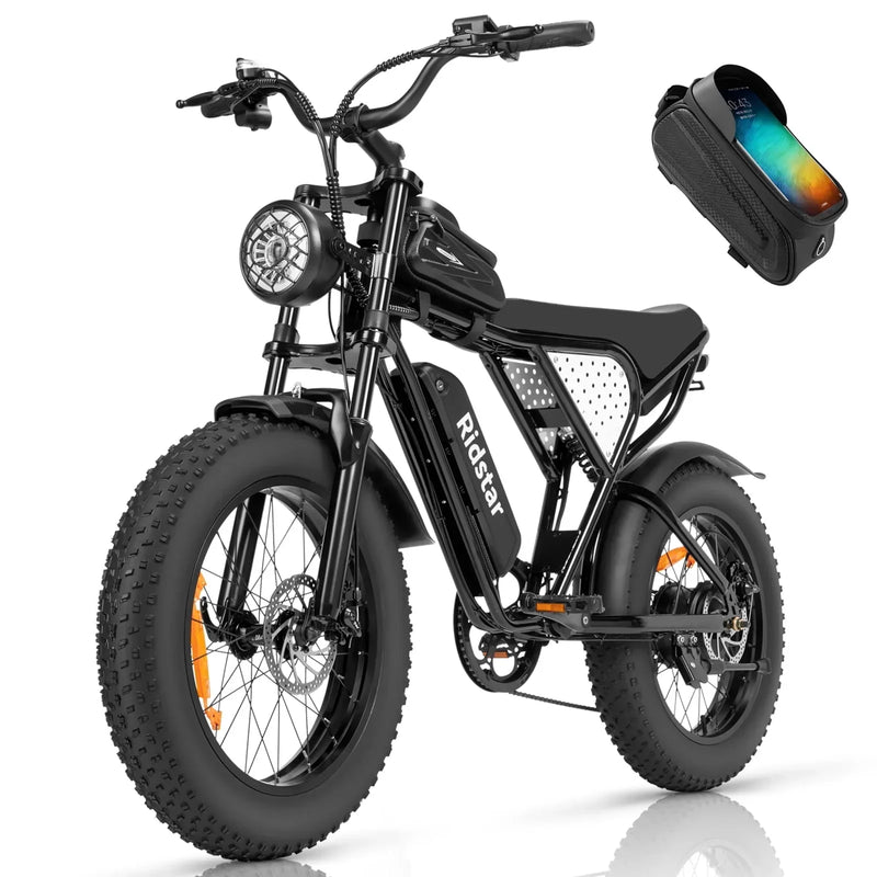 Electric Bike for Adults Ridstar, 1200W 30mph Moutain Bike,48V 15.6AH Battery E-Bike,20" Fat Tire Electric Motorcycle,Electric Bicycle 7 Speed Full Suspension O8893