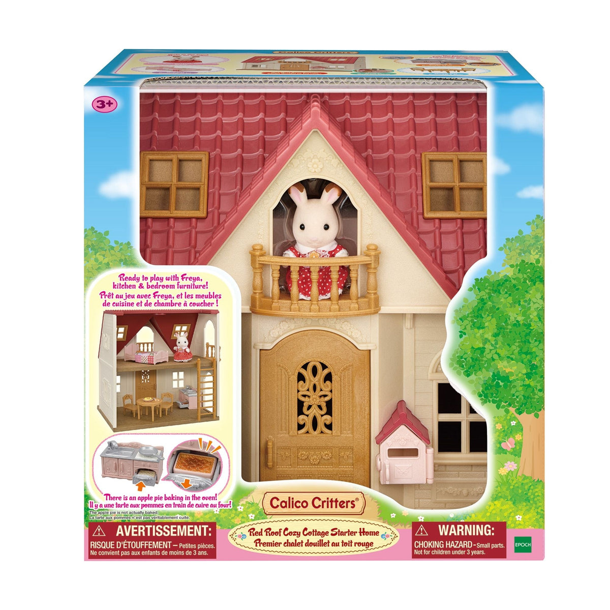 Calico Critters Red Roof Cozy Cottage Dollhouse Playset with Figure and Furniture