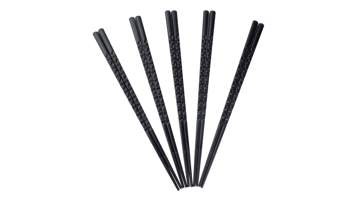 CANVAS Black Dishwasher Safe Chopsticks, Serves 5, 10-pc