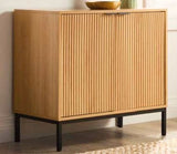 Canvas Byward Scallop Accent Cabinet Oak