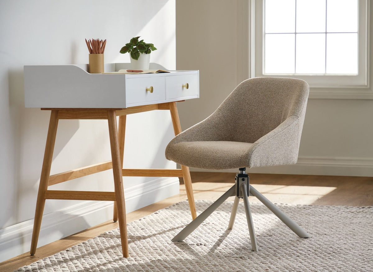 CANVAS Chester Swivel Office Chair, Greige