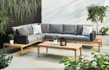CANVAS Edenvale Aluminum Frame & Wicker Faux Wood Finish Outdoor/Patio Sectional Set, 4-pc