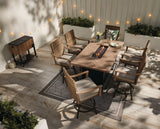 CANVAS Granville Fire Outdoor Dining Set with Water/Stain/Fade-Resistant Cushions, 7-pc