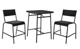 CANVAS Kensington Outdoor Patio High Dining Set with Stone Table Top, Black, 3-pc