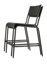 CANVAS Kensington Outdoor Patio High Dining Set with Stone Table Top, Black, 3-pc