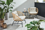 CANVAS Leslieville Outdoor Patio Chat Set with Tufted Cushions, Brown, 3-pc