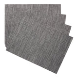 CANVAS Lurex Rectangle Textilene Woven Placemat, Gunmetal, 13-in x 18-in, 4-pk