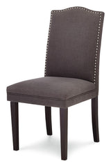 CANVAS Regent Nailhead Upholstered Dining Chairs with Solid Wood Legs (2-Piece Set), Grey