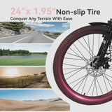 24 Inch Cruiser Electric Bike, E-Bike for Adults, Ebike with 36V 10.4AH Removable Battery, Step Through Ebike for Women Men,City Electric...