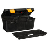 Certified Portable Plastic Tool Box with Removable Tray, 17-in