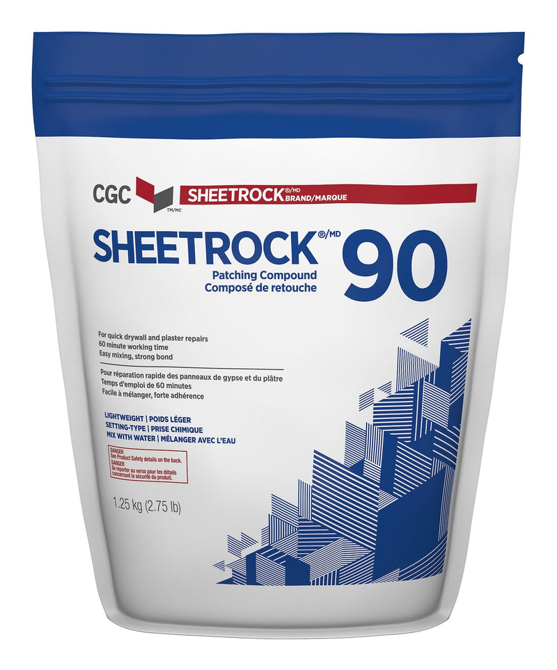 Sheetrock 90 Easy-Mix Patching Compound For Drywall & Plaster Repair, Low VOC, 1.25-kg T2252