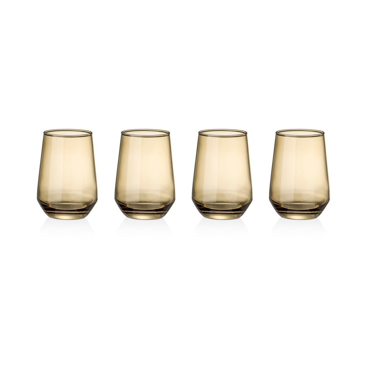 Harvest-Coloured Stemless Wine Glass Set, 4-pk