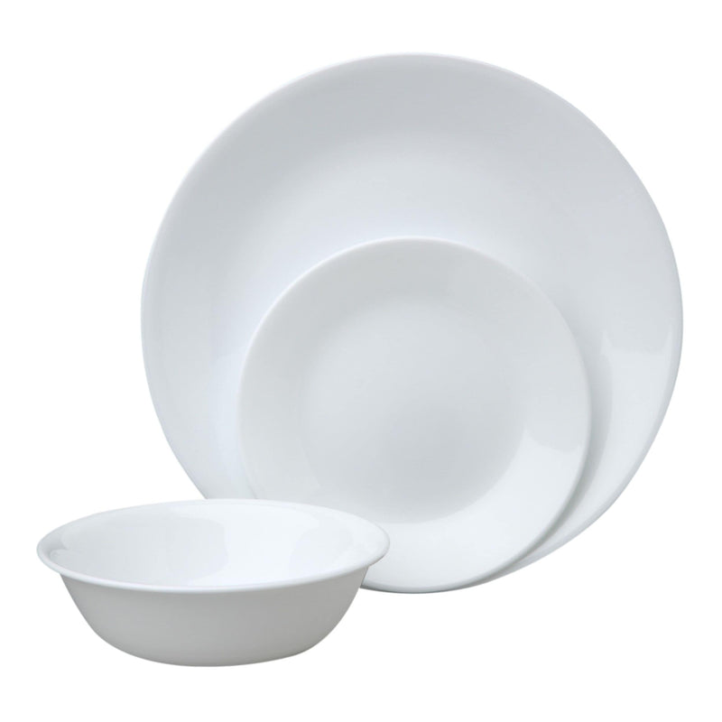 Winter Frost Glass Dinnerware Set, Serves 6, 18-pc, White M6751