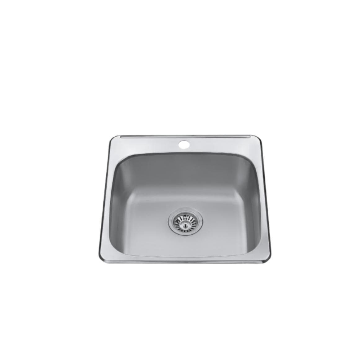 20x20x8-in Brushed Satin Stainless Steel Drop-in Sink