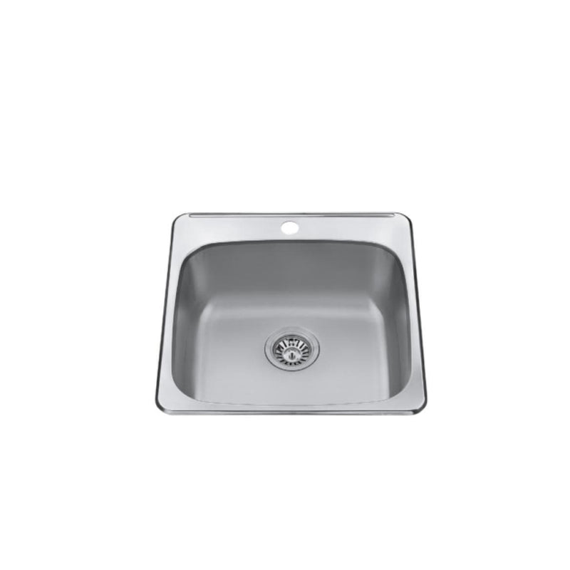 20x20x8-in Brushed Satin Stainless Steel Drop-in Sink B2139
