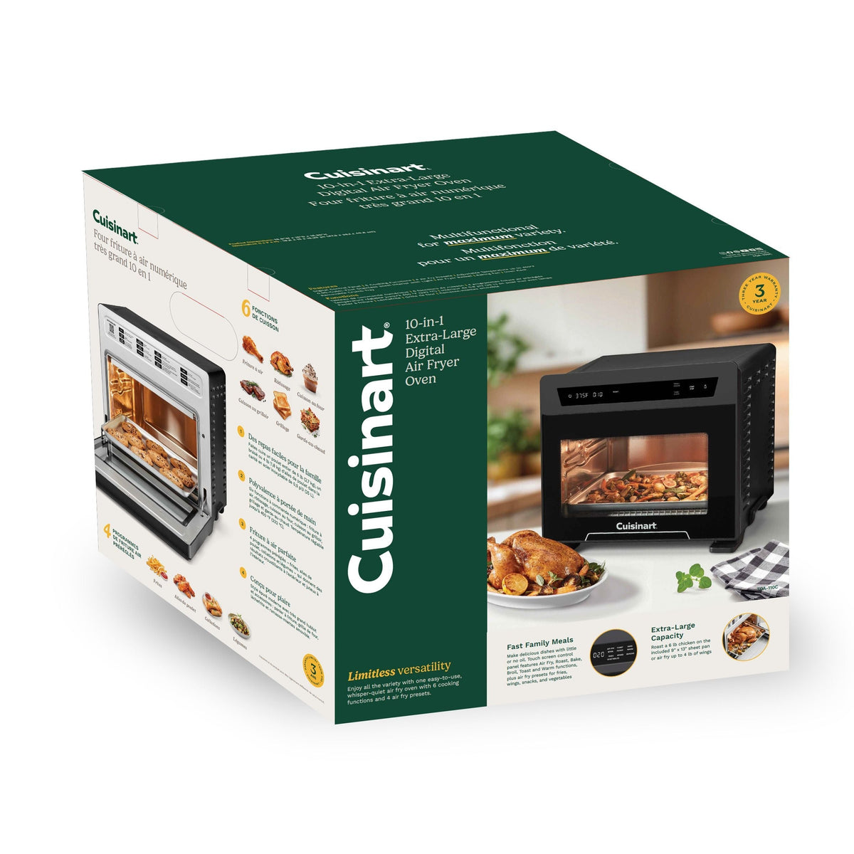 Air Fryer Toaster Oven with Double Layer Door, 26-L
