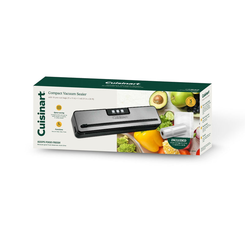 Slim Vacuum Sealer, with 10 Pre-Cut Bags & 1 Roll Q3175