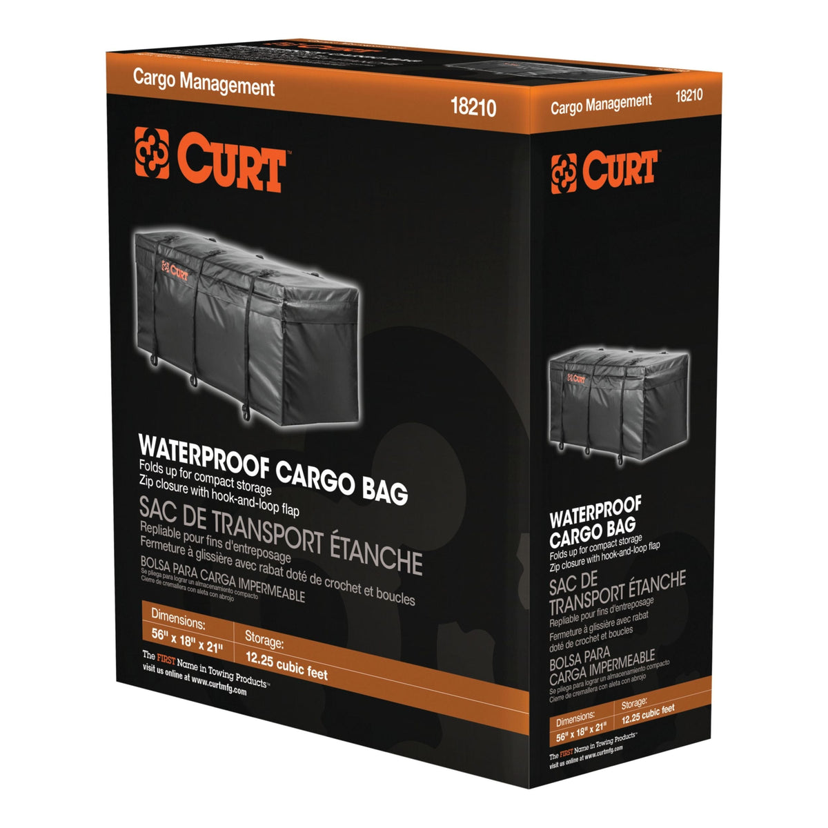 18210 Weather-Resistant Vinyl Roof Top Cargo Bag, Black, 56 x 18 x 21-in