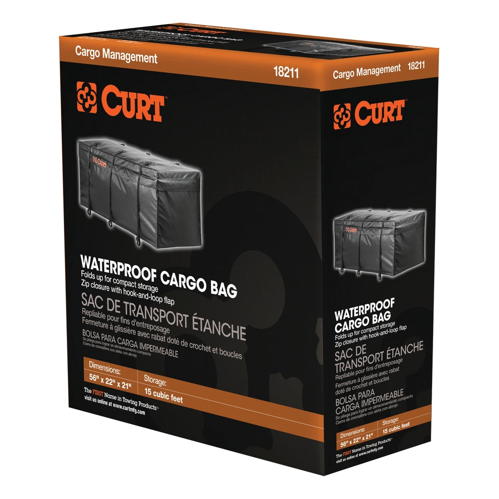 18211 Weather-Resistant Vinyl Roof Top Cargo Bag, Black, 56 x 22 x 21-in